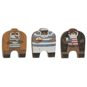 Decorative Figure Home ESPRIT Blue Orange Natural Sailor (3 Units)
