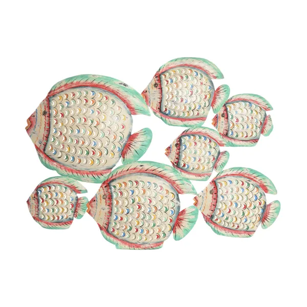 Wall Decoration Home ESPRIT White Multicolour Mediterranean Fish