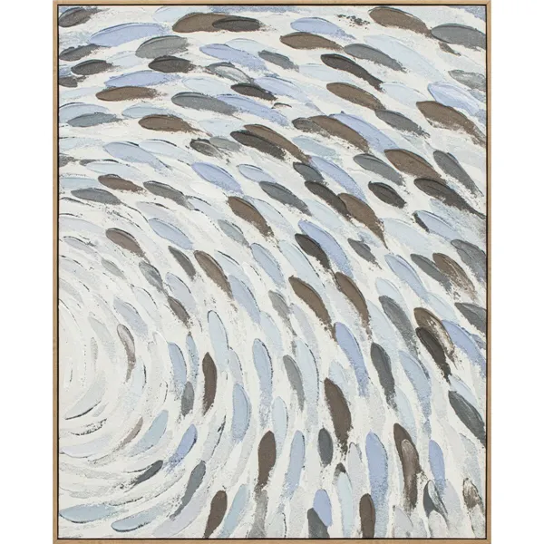 Canvas Home ESPRIT Blue White Spirals 82,5 X 3 X 102,5 CM (2 Units)