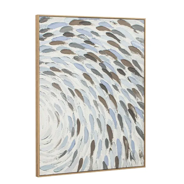 Canvas Home ESPRIT Blue White Spirals 82,5 X 3 X 102,5 CM (2 Units)