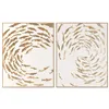 Canvas Home ESPRIT White Golden Spirals Mediterranean 82,5 X 3 X 102,5 CM (2 Units)