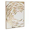 Canvas Home ESPRIT White Golden Spirals Mediterranean 82,5 X 3 X 102,5 CM (2 Units)