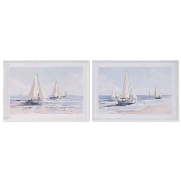Canvas Home ESPRIT Blue Yachts Mediterranean 100 x 2,5 x 70 cm (2 Units)