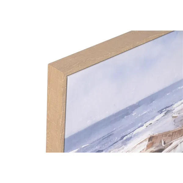 Canvas Home ESPRIT White Beige Ship Mediterranean With relief 80 x 2,5 x 60 cm (2 Units)