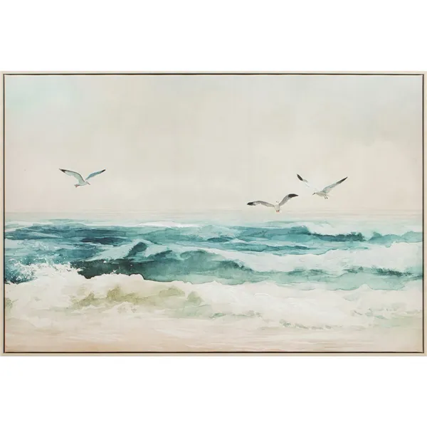 Canvas Home ESPRIT Beach Mediterranean With relief 120 x 2,5 x 80 cm (2 Units)