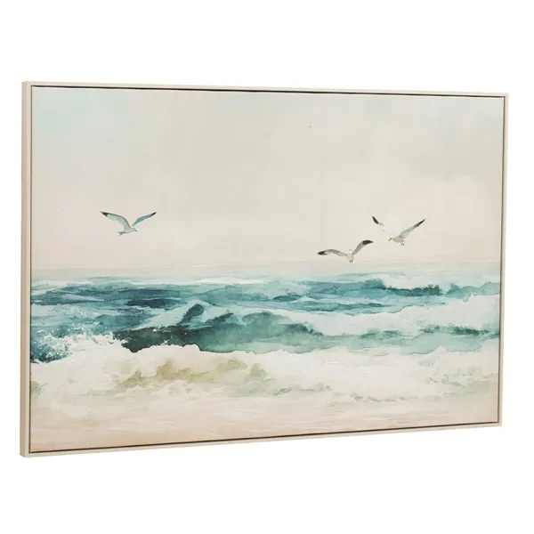 Canvas Home ESPRIT Beach Mediterranean With relief 120 x 2,5 x 80 cm (2 Units)