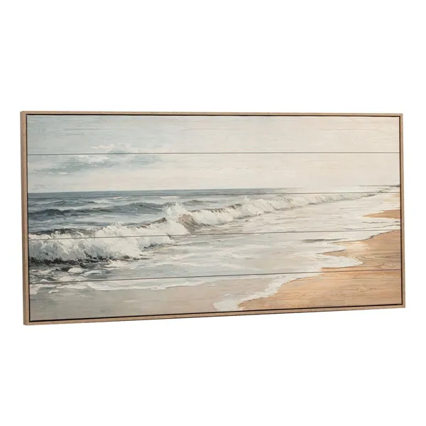 Canvas Home ESPRIT Blue Beige Wood Mediterranean 120 X 2,5 X 60 CM (2 Units)