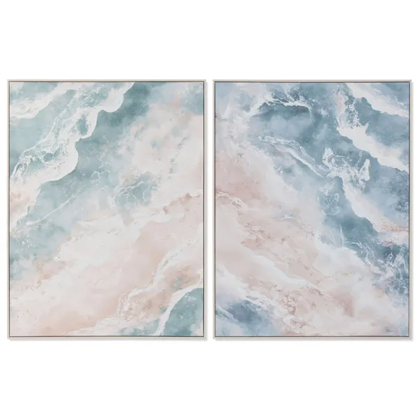 Canvas Home ESPRIT Blue Beach Mediterranean With relief 90 X 3,2 X 120 CM (2 Units)