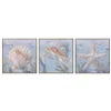 Canvas Home ESPRIT Blue Beige Mediterranean With relief 50 x 2,5 x 50 cm (3 Units)