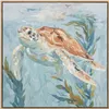 Canvas Home ESPRIT Blue Beige Mediterranean With relief 50 x 2,5 x 50 cm (3 Units)