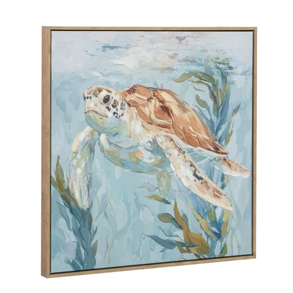 Canvas Home ESPRIT Blue Beige Mediterranean With relief 50 x 2,5 x 50 cm (3 Units)