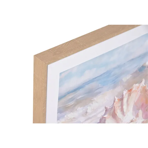 Canvas Home ESPRIT Beach Mediterranean With relief Snail 50 x 2,5 x 50 cm (4 Units)