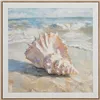 Canvas Home ESPRIT Beach Mediterranean With relief Snail 50 x 2,5 x 50 cm (4 Units)
