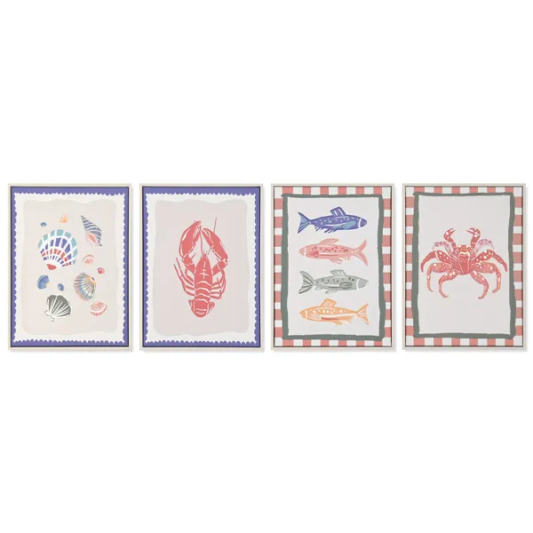Canvas Home ESPRIT Golden Modern Mediterranean 30 x 2,5 x 40 cm (4 Units)