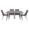 Table set with 6 chairs Home ESPRIT Brown Dark grey 150 X 90 X 73 CM