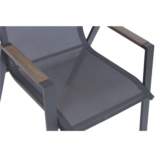 Table set with 6 chairs Home ESPRIT Brown Dark grey 150 X 90 X 73 CM