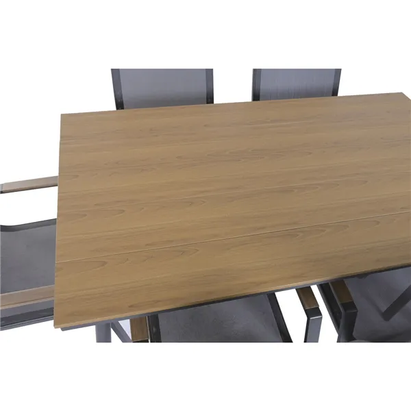 Table set with 6 chairs Home ESPRIT Brown Dark grey 150 X 90 X 73 CM