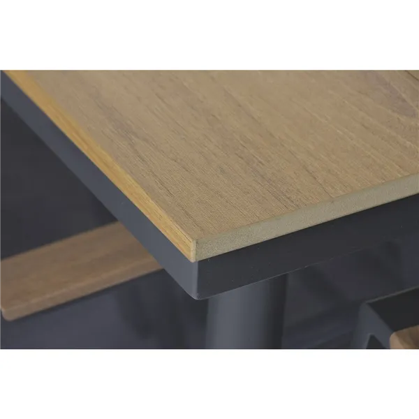 Table set with 6 chairs Home ESPRIT Brown Dark grey 150 X 90 X 73 CM