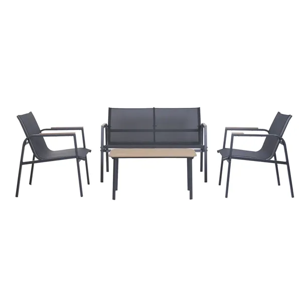 Garden sofa Home ESPRIT Black Dark grey 119 X 70 X 64 CM