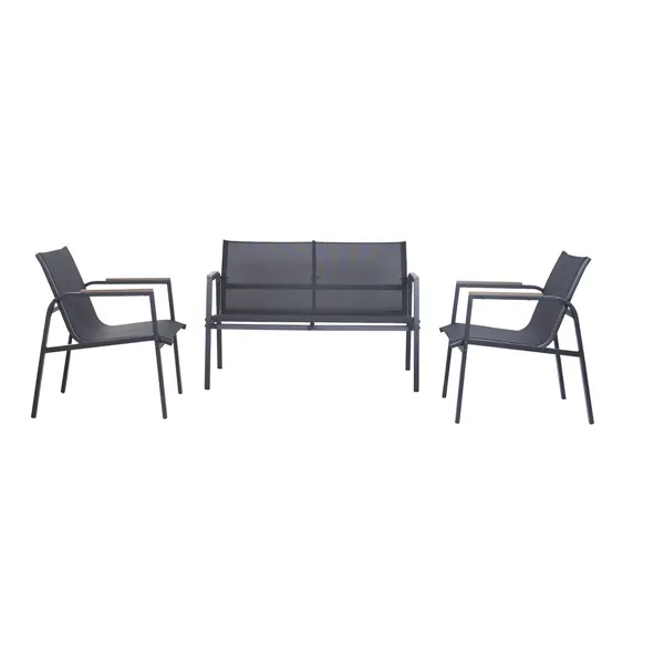 Garden sofa Home ESPRIT Black Dark grey 119 X 70 X 64 CM