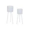 Set of Planters Home ESPRIT White Iron 23 x 23 x 66 cm