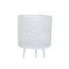 Set of Planters Home ESPRIT White Iron 23 x 23 x 66 cm