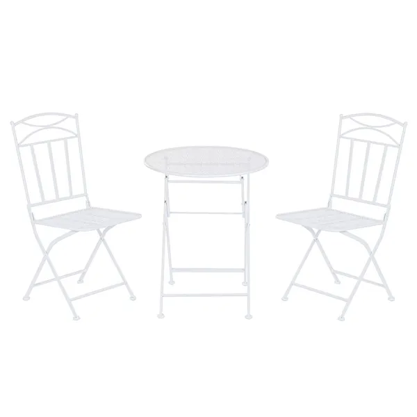 Table set with 2 chairs Home ESPRIT White 60 x 60 x 70 cm