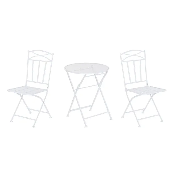 Table set with 2 chairs Home ESPRIT White 60 x 60 x 70 cm