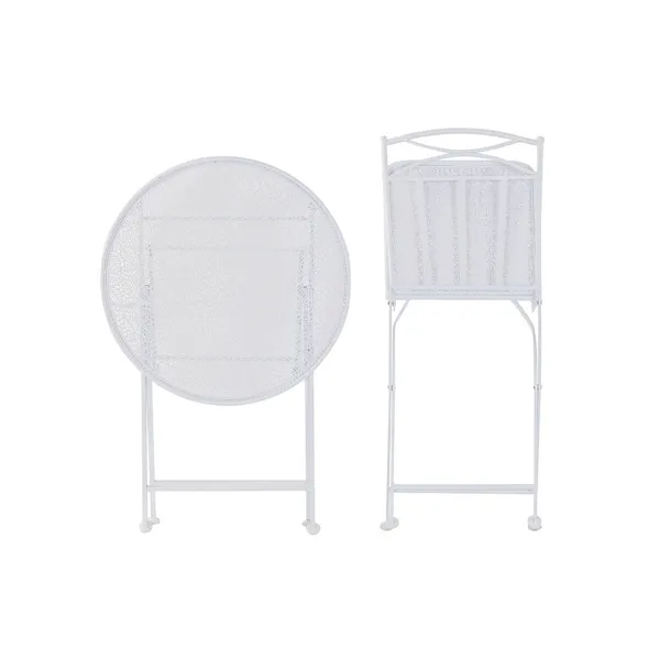 Table set with 2 chairs Home ESPRIT White 60 x 60 x 70 cm