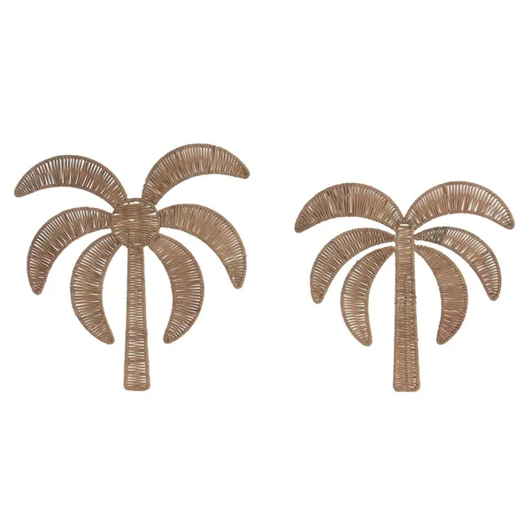 Wall Decoration Home ESPRIT Natural Mediterranean Palm tree (2 Units)