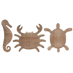 Wall Decoration Home ESPRIT Natural Tortoise Mediterranean (3 Units)