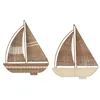 Wall Decoration Home ESPRIT White Natural Ship Mediterranean (2 Units)