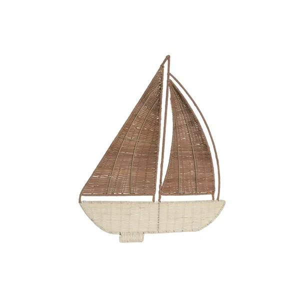 Wall Decoration Home ESPRIT White Natural Ship Mediterranean (2 Units)