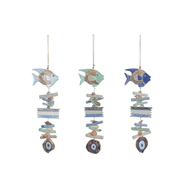 Hanging decoration Home ESPRIT Blue White Sky blue Navy Blue Mediterranean (3 Units)