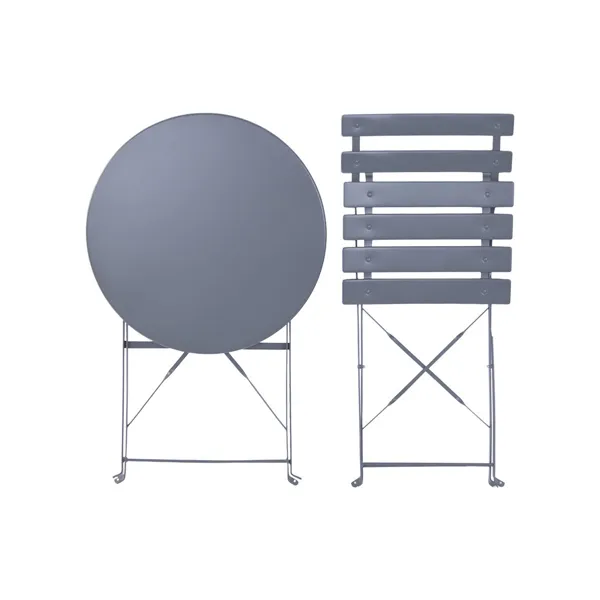 Table set with 2 chairs Home ESPRIT Grey 60 x 60 x 71 cm