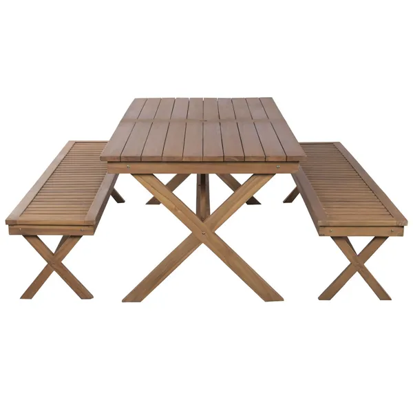 Dining Table Home ESPRIT Brown Teak 200 x 100 x 78 cm
