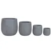 Set of Planters Home ESPRIT Dark grey Fibre Magnesium 50 x 50 x 54 cm (4 Units)