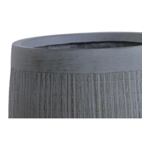 Set of Planters Home ESPRIT Dark grey Fibre Magnesium 50 x 50 x 54 cm (4 Units)