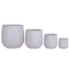 Set of Planters Home ESPRIT Brown Grey Fibre Magnesium 50 x 50 x 54 cm (4 Units)