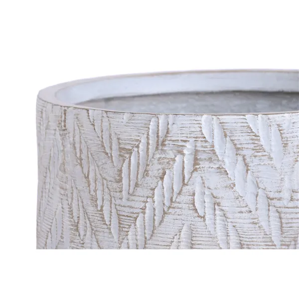 Set of Planters Home ESPRIT Brown Grey Fibre Magnesium 51 x 51 x 51 cm (3 Pieces)