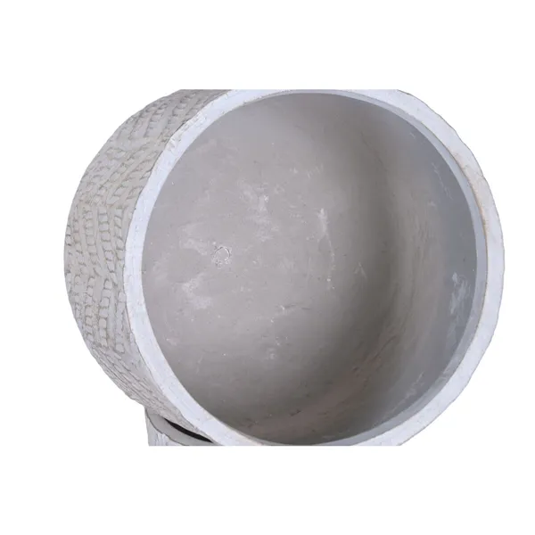 Set of Planters Home ESPRIT Brown Grey Fibre Magnesium 51 x 51 x 51 cm (3 Pieces)