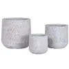 Set of Planters Home ESPRIT Brown Grey Fibre Magnesium 51 x 51 x 51 cm (3 Pieces)