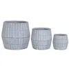 Set of Planters Home ESPRIT Grey Fibre Magnesium 50 x 50 x 50 cm (3 Pieces)