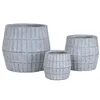 Set of Planters Home ESPRIT Grey Fibre Magnesium 50 x 50 x 50 cm (3 Pieces)