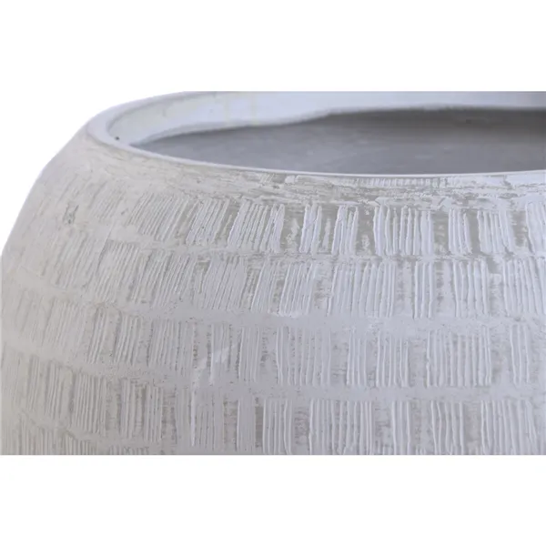 Set of Planters Home ESPRIT Beige Fibre Magnesium 55 x 55 x 38 cm (2 Pieces)