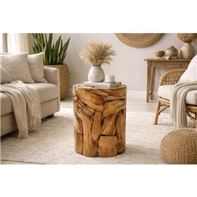 Footrest Home ESPRIT Brown 35 x 35 x 40 cm
