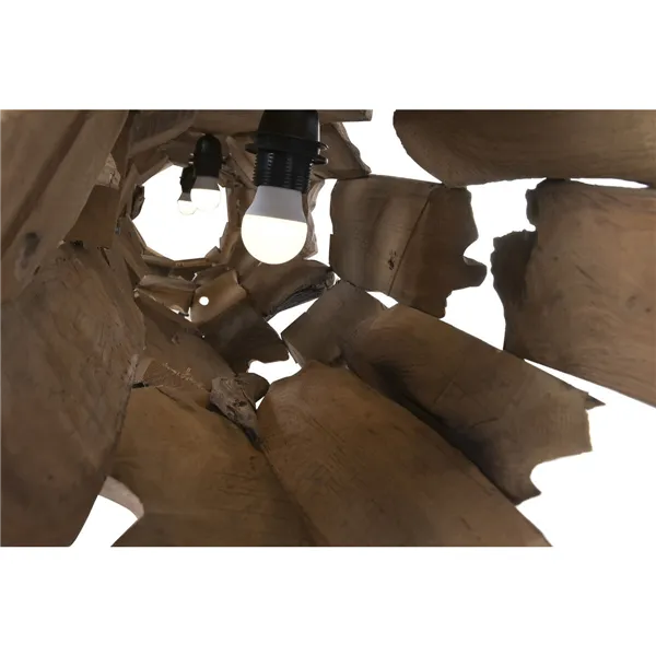 Ceiling Light Home ESPRIT Brown Wood Iron Teak 50 W 180 X 33 X 33 CM