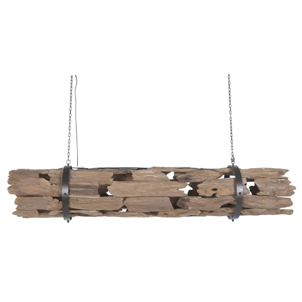 Ceiling Light Home ESPRIT Brown Wood Iron Teak 50 W 180 X 33 X 33 CM