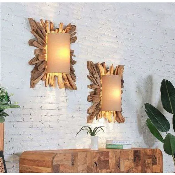 Wall Lamp Home ESPRIT Brown Natural 60 X 25 X 71,5 CM