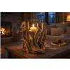 Vase Home ESPRIT Brown Crystal Teak Natural 40 x 40 x 50 cm